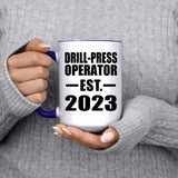 Drill-Press Operator Established EST. 2023 - 15oz Accent Mug Purple