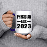 Physician Established EST. 2023 - 15oz Accent Mug Purple