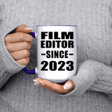 Film Editor Since 2023 - 15oz Accent Mug Purple