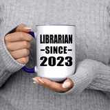 Librarian Since 2023 - 15oz Accent Mug Purple