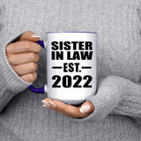 Sister In Law Established EST. 2022 - 15oz Accent Mug Purple