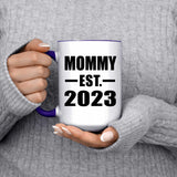 Mommy Established EST. 2023 - 15oz Accent Mug Purple