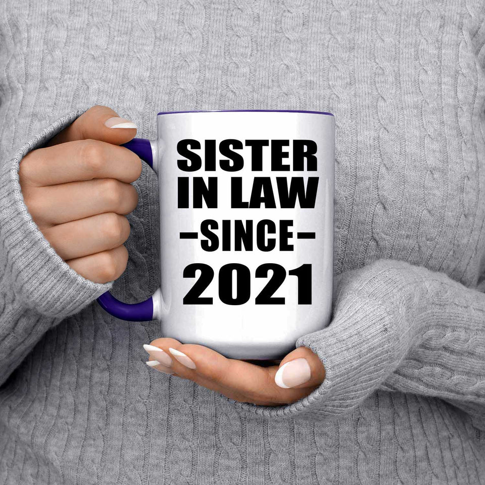 Sister In Law Since 2021 - 15oz Accent Mug Purple