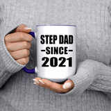 Step Dad Since 2021 - 15oz Accent Mug Purple