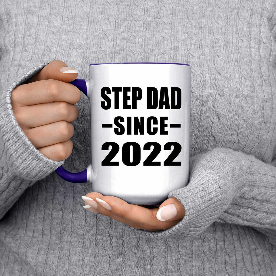 Step Dad Since 2022 - 15oz Accent Mug Purple