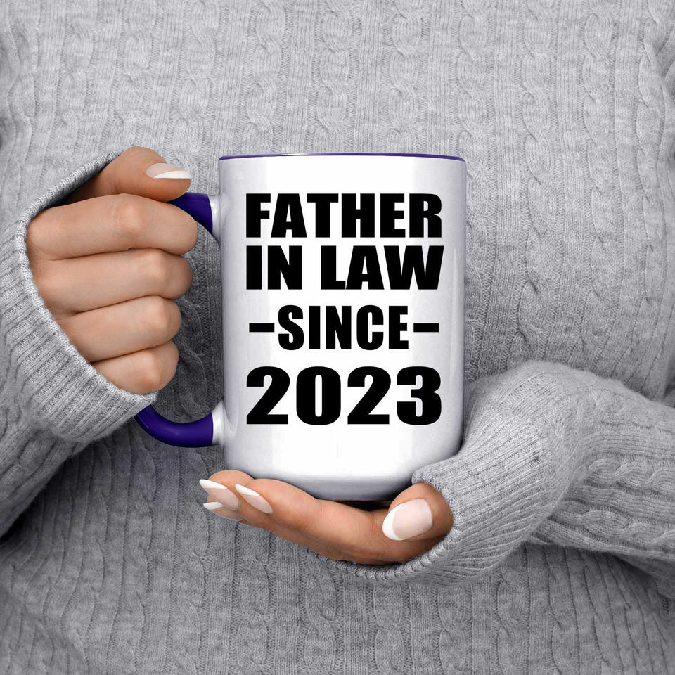 Father In Law Since 2023 - 15oz Accent Mug Purple