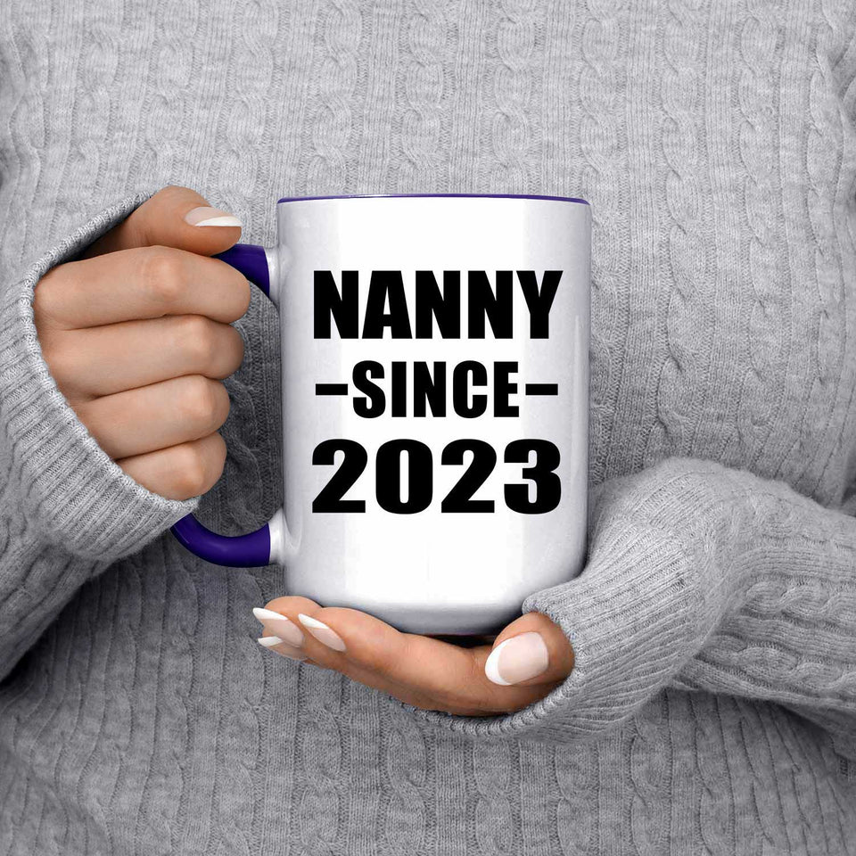 Nanny Since 2023 - 15oz Accent Mug Purple