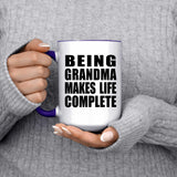 Being Grandma Makes Life Complete - 15oz Accent Mug Purple