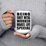 Being Sheet Metal Worker Makes Life Special - 15oz Accent Mug Purple