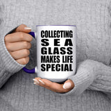 Collecting Sea Glass Makes Life Special - 15oz Accent Mug Purple