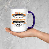 Children Are Rainbow Of Life, Grandchildren Are Pot Of Gold - 15oz Accent Mug Purple