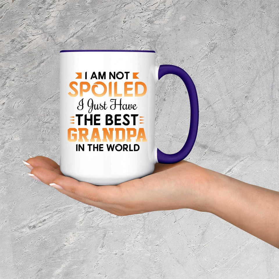 I Am Not Spoiled I Just Have The Best Grandpa In The World - 15oz Accent Mug Purple