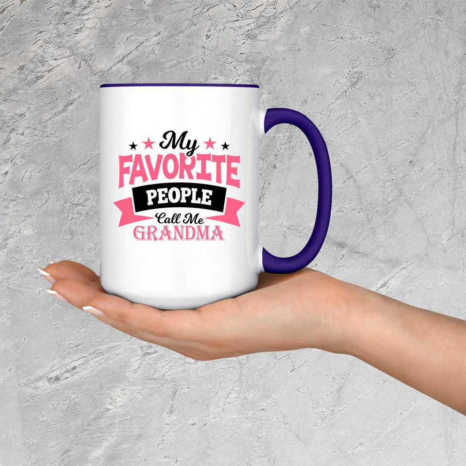 My Favorite People Call Me Grandma - 15oz Accent Mug Purple