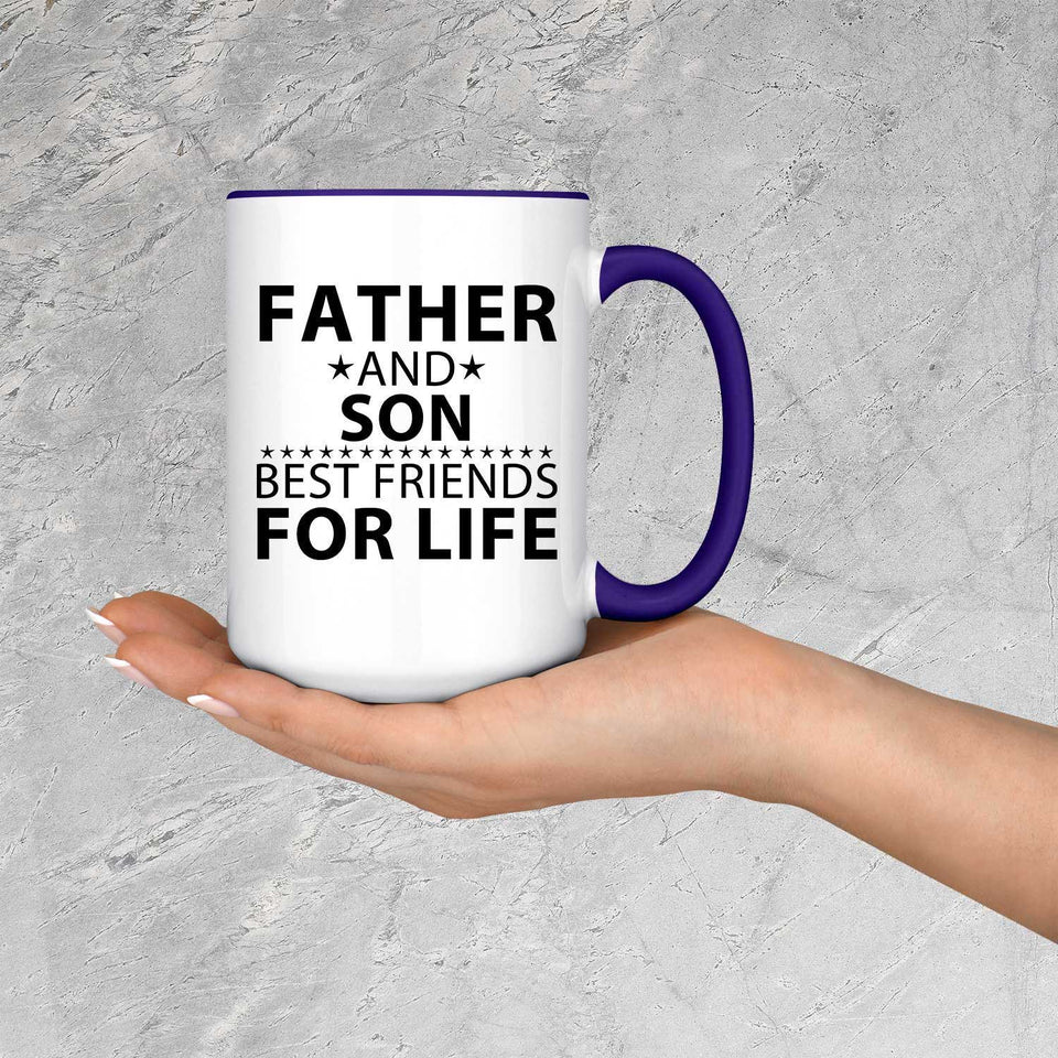 Father and Son, Best Friends For Life - 15oz Accent Mug Purple