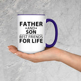 Father and Son, Best Friends For Life - 15oz Accent Mug Purple