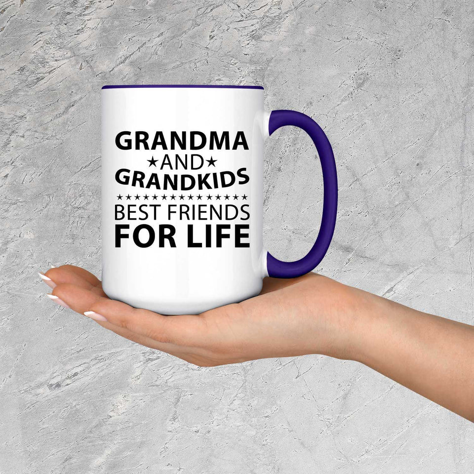 Grandma and Grandkids, Best Friends For Life - 15oz Accent Mug Purple