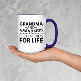 Grandma and Grandkids, Best Friends For Life - 15oz Accent Mug Purple