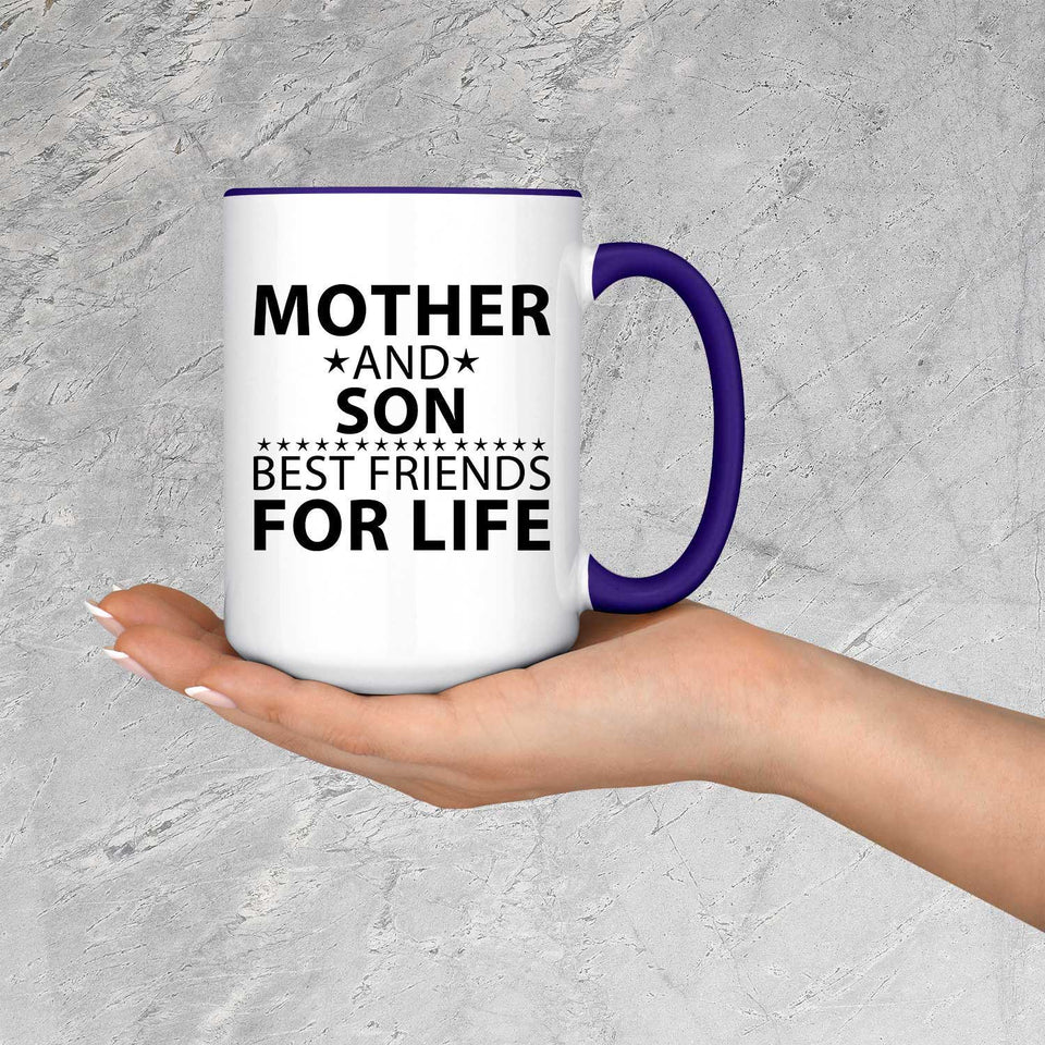 Mother and Son, Best Friends For Life - 15oz Accent Mug Purple