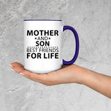 Mother and Son, Best Friends For Life - 15oz Accent Mug Purple