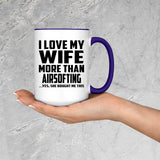I Love My Wife More Than Airsofting - 15oz Accent Mug Purple