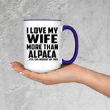 I Love My Wife More Than Alpaca - 15oz Accent Mug Purple