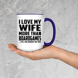 I Love My Wife More Than BoardGames - 15oz Accent Mug Purple