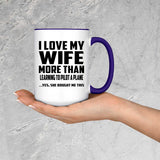 I Love My Wife More Than Learning To Pilot A Plane - 15oz Accent Mug Purple