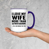 I Love My Wife More Than Saltwater Aquariums - 15oz Accent Mug Purple