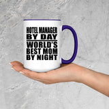 Hotel Manager By Day World's Best Mom By Night - 15oz Accent Mug Purple