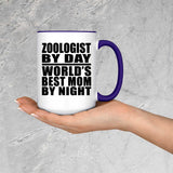 Zoologist By Day World's Best Mom By Night - 15oz Accent Mug Purple