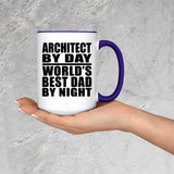 Architect By Day World's Best Dad By Night - 15oz Accent Mug Purple