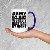 Army By Day World's Best Dad By Night - 15oz Accent Mug Purple