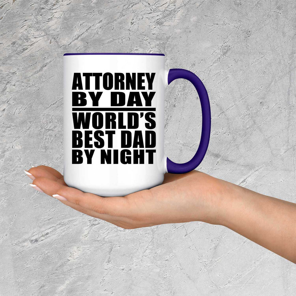 Attorney By Day World's Best Dad By Night - 15oz Accent Mug Purple