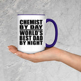 Chemist By Day World's Best Dad By Night - 15oz Accent Mug Purple