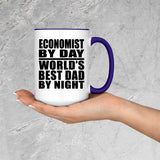 Economist By Day World's Best Dad By Night - 15oz Accent Mug Purple