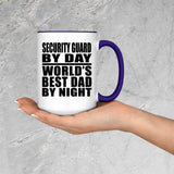 Security Guard By Day World's Best Dad By Night - 15oz Accent Mug Purple