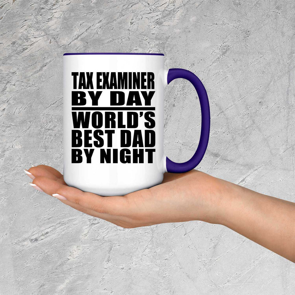 Tax Examiner By Day World's Best Dad By Night - 15oz Accent Mug Purple