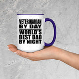 Veterinarian By Day World's Best Dad By Night - 15oz Accent Mug Purple