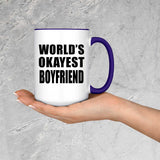 World's Okayest Boyfriend - 15oz Accent Mug Purple
