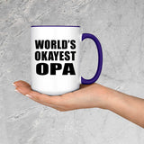 World's Okayest Opa - 15oz Accent Mug Purple