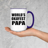 World's Okayest Papa (Grandpa) - 15oz Accent Mug Purple