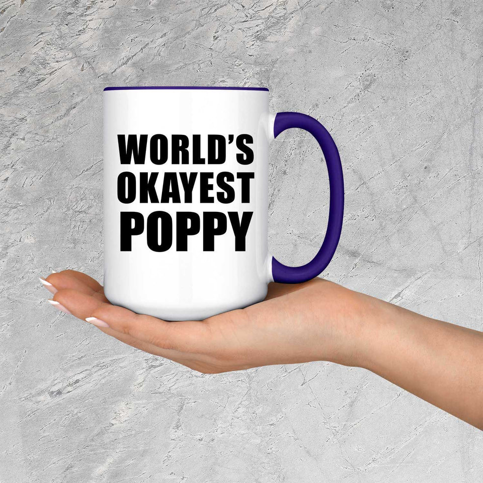 World's Okayest Poppy - 15oz Accent Mug Purple