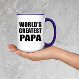 World's Greatest Papa (Grandpa) - 15oz Accent Mug Purple