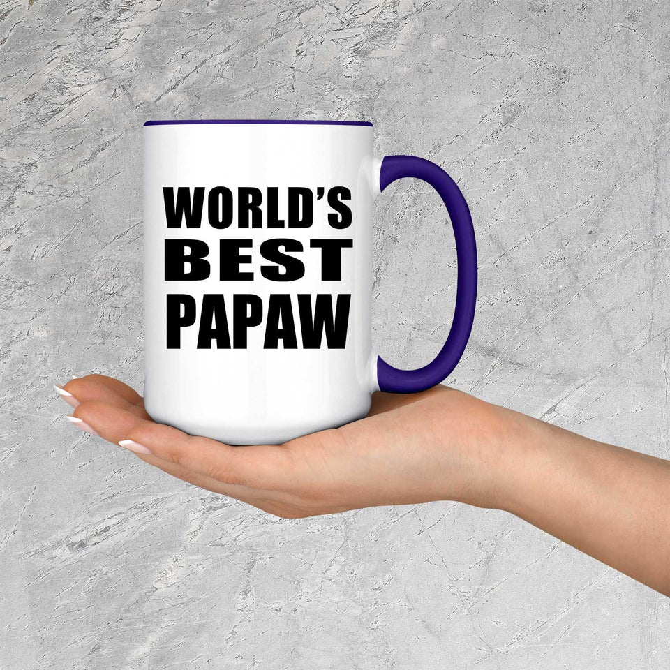 World's Best Papaw - 15oz Accent Mug Purple