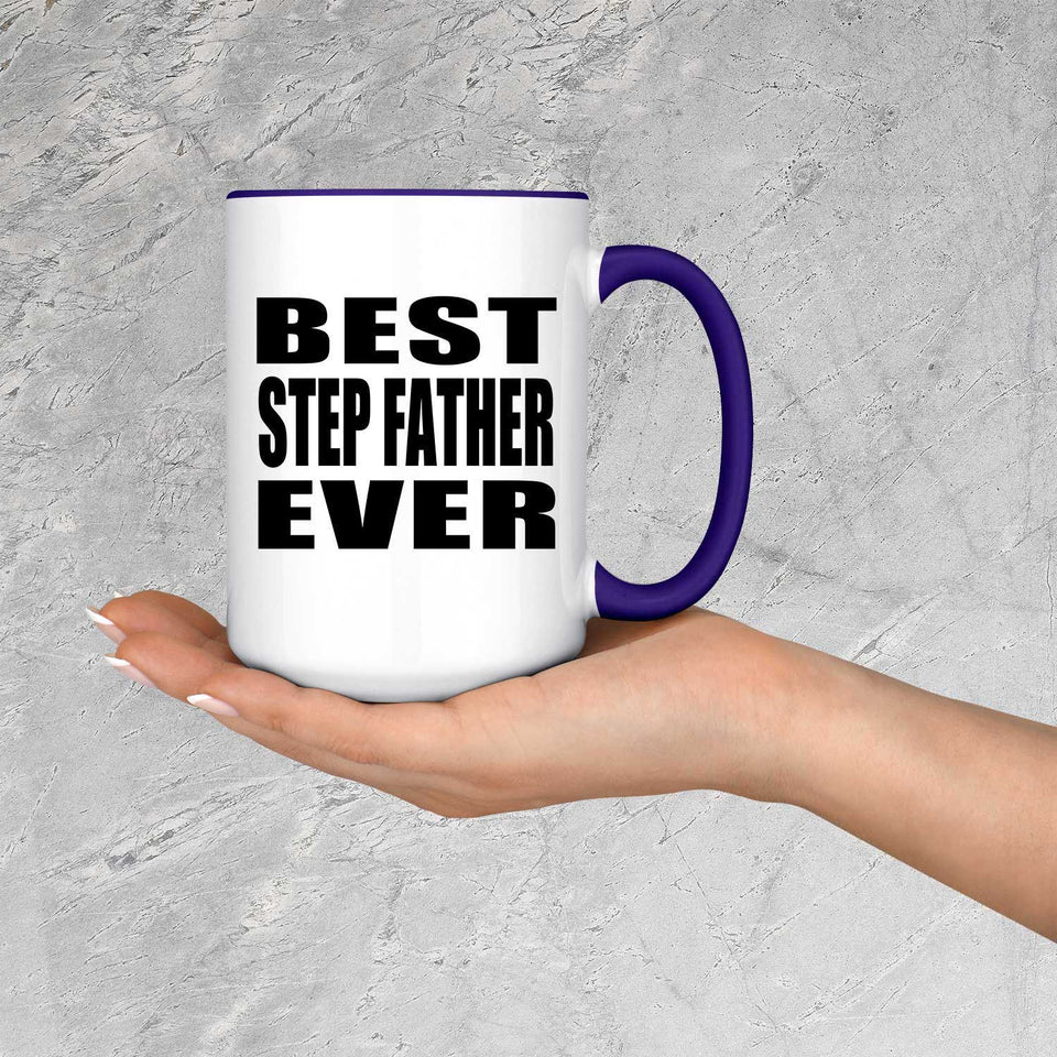 Best Step Father Ever - 15oz Accent Mug Purple