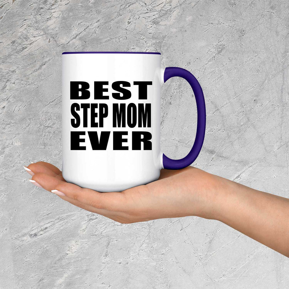 Best Step Mom Ever - 15oz Accent Mug Purple
