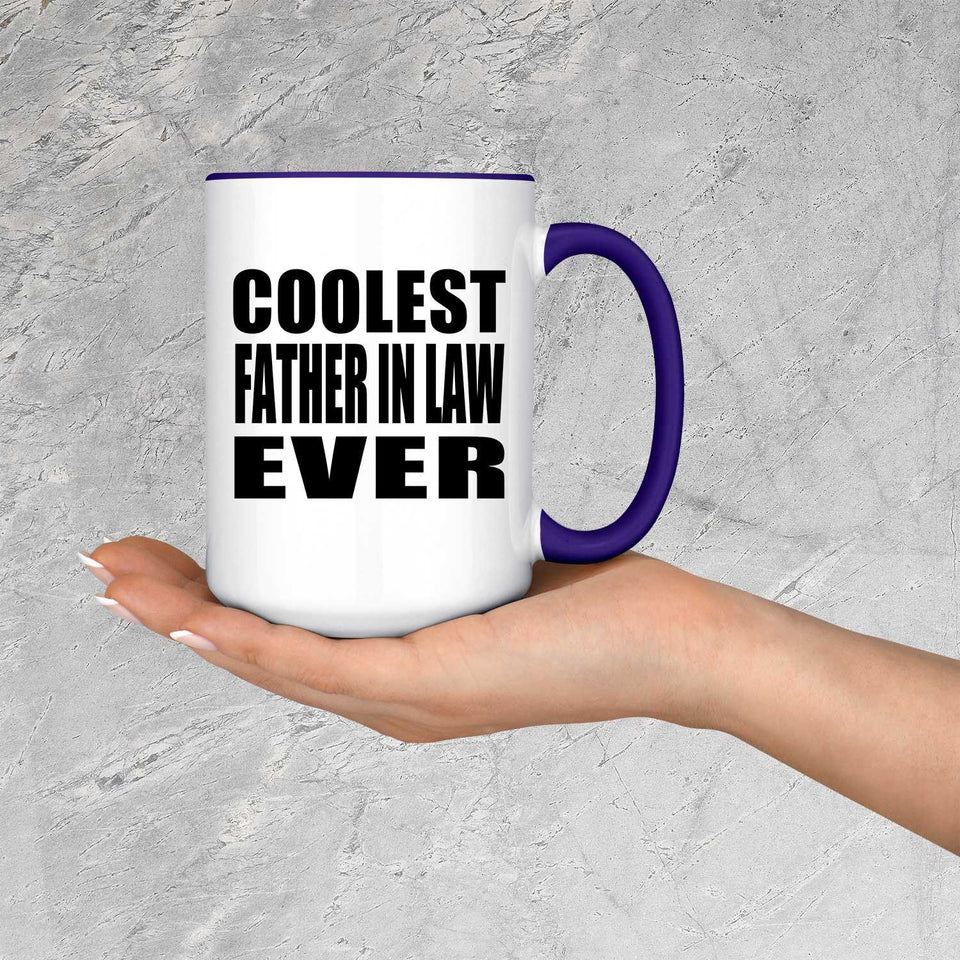 Coolest Father In Law Ever - 15oz Accent Mug Purple