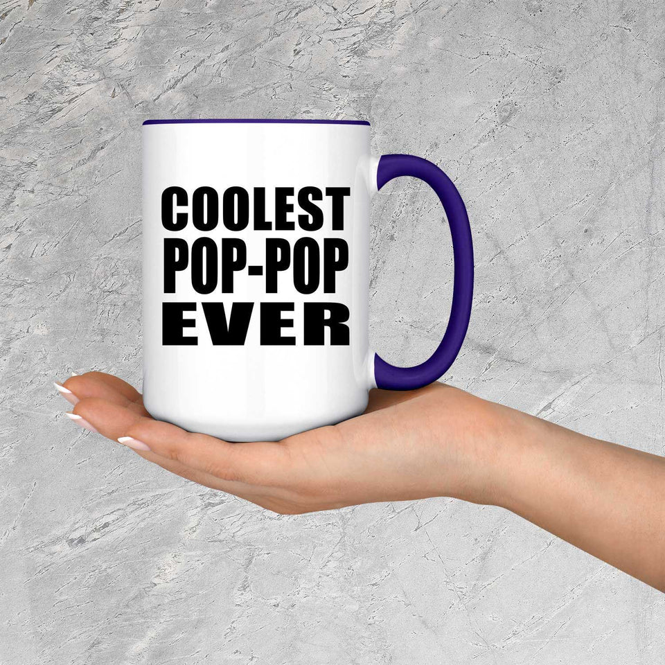 Coolest Pop-Pop Ever - 15oz Accent Mug Purple