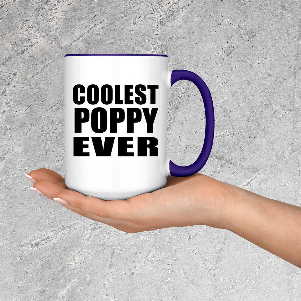Coolest Poppy Ever - 15oz Accent Mug Purple