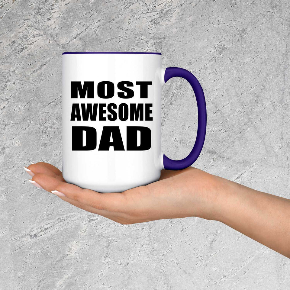 Most Awesome Dad - 15oz Accent Mug Purple